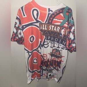 Mitchell & Ness White and Coral Tee